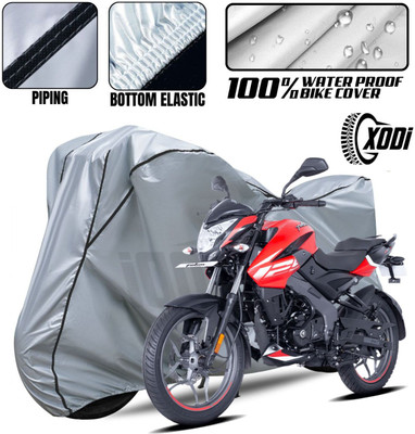 xodi Waterproof Two Wheeler Cover for Bajaj(Pulsar NS125 BS6, Silver, Black)