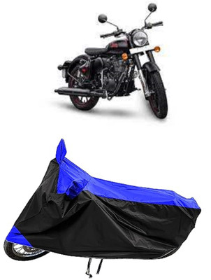 GROFATIK Two Wheeler Cover for Royal Enfield(Classic Stealth Black BS6, Blue)