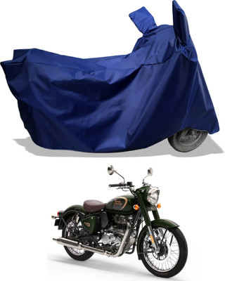 Amexride Two Wheeler Cover for Royal Enfield(Classic 350, Blue)