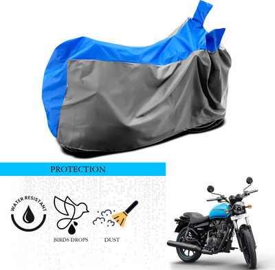 ANTHUB Waterproof Two Wheeler Cover for Royal Enfield(Thunderbird 500, Grey, Blue)