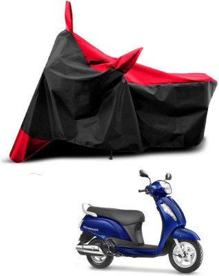 KEDIT Two Wheeler Cover for Suzuki(Access 125, Red, Black)
