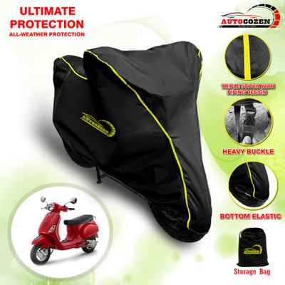 AUTOCOZEN Waterproof Two Wheeler Cover for Vespa(Urban Club BS6, Black)