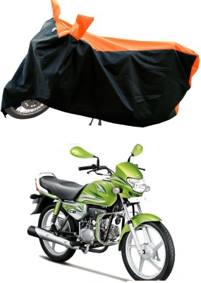 AESTRYD Two Wheeler Cover for Hero(HF Deluxe Eco, Orange, Black)