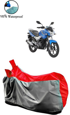 Autofly Waterproof Two Wheeler Cover for Bajaj(Discover 150 s, Grey, Red)