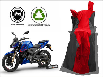 MMSSTAR Waterproof Two Wheeler Cover for TVS(Apache RTR 200 4V, Red, Black)