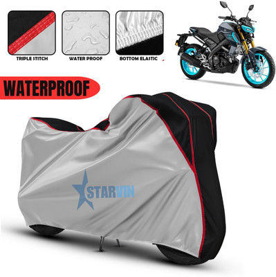 Starvin Waterproof Two Wheeler Cover for Yamaha(MT 15 New BS6, Silver, Black)