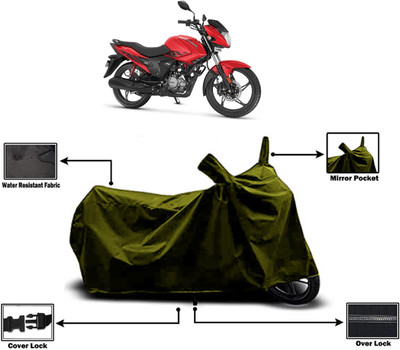 Amexride Two Wheeler Cover for Hero(Glamour BS6, Green)