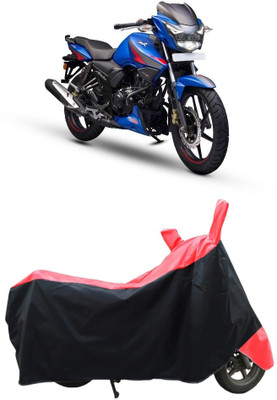 CRONEX Waterproof Two Wheeler Cover for TVS(Apache RTR 160, Black, Red)