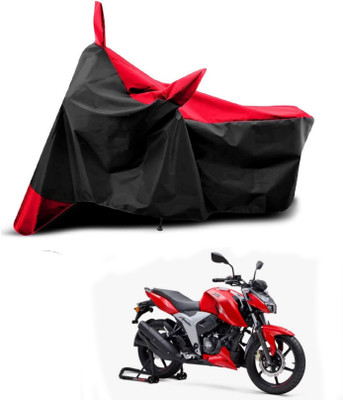KEDIT Two Wheeler Cover for TVS(Apache RTR 200 4V, Red, Black)