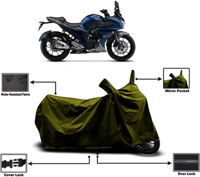 Amexride Two Wheeler Cover for Yamaha(Fazer 25 BS6, Green)