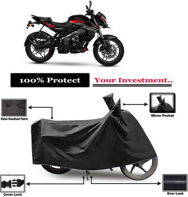 Amexride Two Wheeler Cover for Bajaj(Pulsar NS 160, Black)
