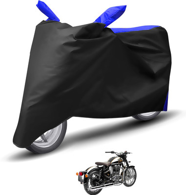 Caronix Waterproof Two Wheeler Cover for Royal Enfield(Classic Chrome, Blue)