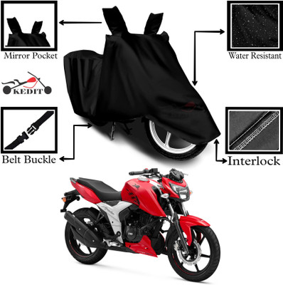 KEDIT Two Wheeler Cover for TVS(Apache RTR 160, Black)