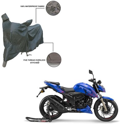 Furnish Flow Two Wheeler Cover for TVS(Apache RTR 200 4V, Grey)