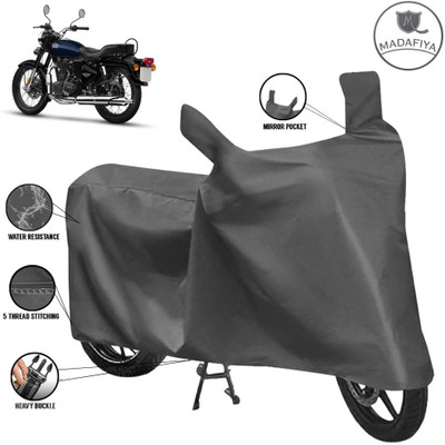 MADAFIYA Waterproof Two Wheeler Cover for Royal Enfield(Bullet 350 New BS6, Grey)