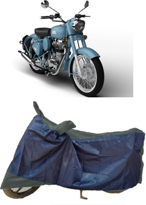 AutoFave Two Wheeler Cover for Royal Enfield(Squadron Blue, Multicolor)