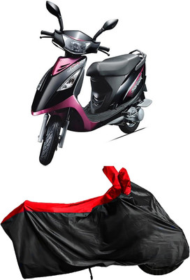 Autofly Waterproof Two Wheeler Cover for TVS(Scooty Streak, Red, Black)