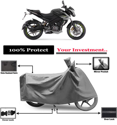 Amexride Two Wheeler Cover for Bajaj(Pulsar 200NS FI, Grey)