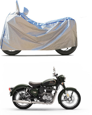 CODOKI Waterproof Two Wheeler Cover for Royal Enfield(Standard 350, Silver)
