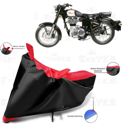 sowelar Waterproof Two Wheeler Cover for Royal Enfield(350, Red, Black)