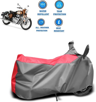 CODOKI Waterproof Two Wheeler Cover for Royal Enfield(Classic Chrome, Grey)