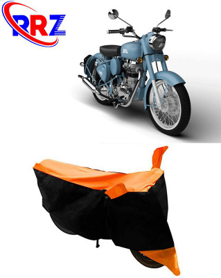 RRZ Waterproof Two Wheeler Cover for Royal Enfield(Squadron Blue, Black, Orange)