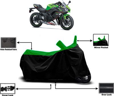 Amexride Two Wheeler Cover for Kawasaki(Ninja 650, Green)
