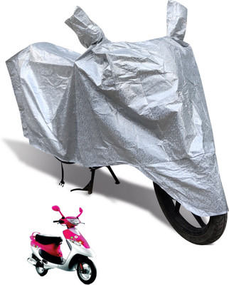 Auto Hub Waterproof Two Wheeler Cover for TVS(Scooty Pep Plus, Silver)