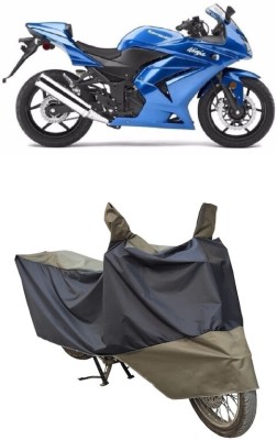 ETIOTIC Waterproof Two Wheeler Cover for Kawasaki(Ninja 250, Black, Green)