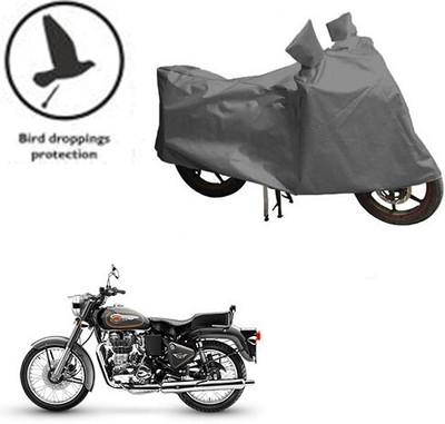 MMSSTAR Waterproof Two Wheeler Cover for Royal Enfield(Bullet 500, Grey)