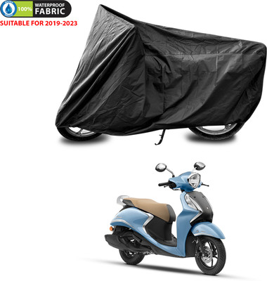 PAGORA Waterproof Two Wheeler Cover for Yamaha(Fascino 125 BS6, Black)