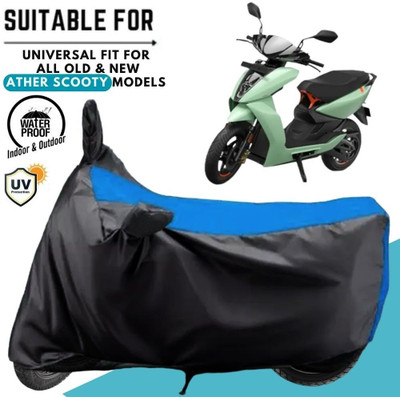 MADAFIYA Waterproof Two Wheeler Cover for Ather(450 X, Black, Blue)