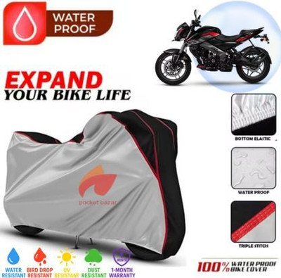pocket bazar Waterproof Two Wheeler Cover for Bajaj(Pulsar N160, Silver, Black)