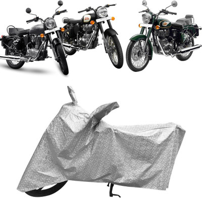 AUTOCAD Waterproof Two Wheeler Cover for Royal Enfield(Bullet 350, Silver)