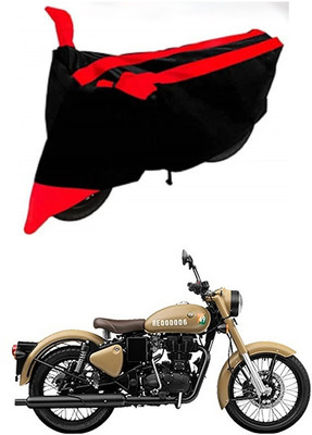 AutoGalaxy Waterproof Two Wheeler Cover for Royal Enfield(Bullet Trials 500, Red, Black)