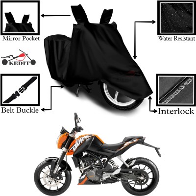 KEDIT Two Wheeler Cover for Universal For Bike(125 Duke, Black)