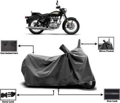 Amexride Two Wheeler Cover for Royal Enfield(Standardv, Grey)