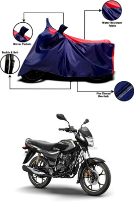 Mdstar Waterproof Two Wheeler Cover for Bajaj(Platina 110, Red, Black)