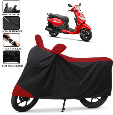 TENNYCER Waterproof Two Wheeler Cover for Hero(Pleasure, Red, Black)