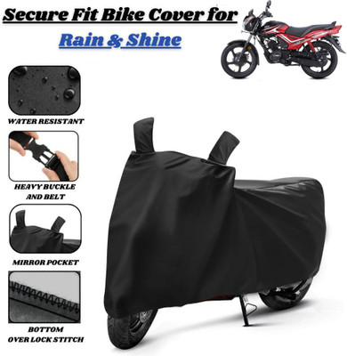 Delphinium Waterproof Two Wheeler Cover for TVS(Star City Plus, Black)