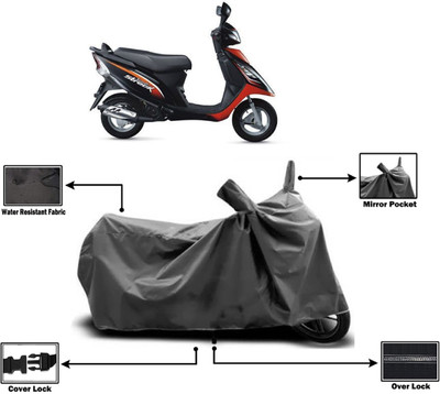 Amexride Two Wheeler Cover for TVS(Scooty Streak, Grey)