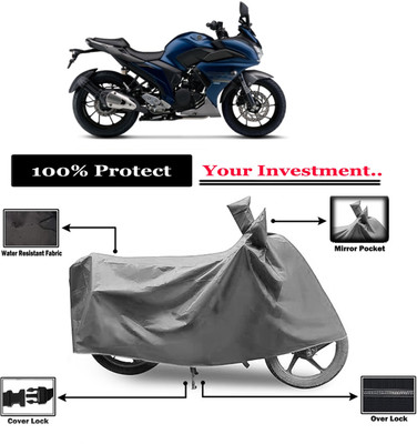 Amexride Two Wheeler Cover for Yamaha(Fazer 25 BS6, Grey)