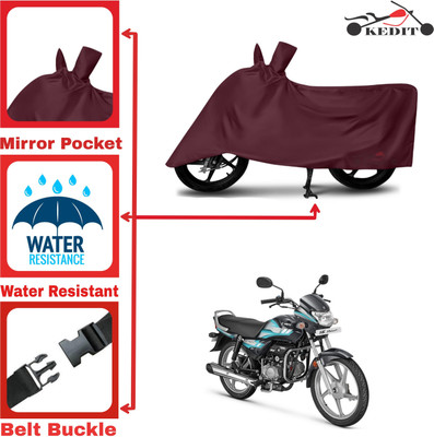 KEDIT Two Wheeler Cover for Hero(HF Deluxe BS6, Maroon)