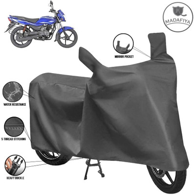 MADAFIYA Waterproof Two Wheeler Cover for Bajaj(Platina 125, Grey)