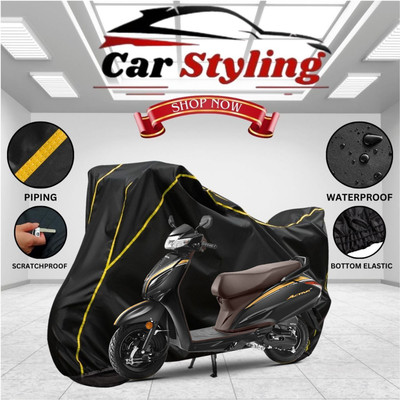 Car Styling Waterproof Two Wheeler Cover for Honda(Activa 6G, Black, Yellow)