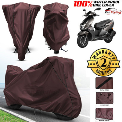 Car Styling Waterproof Two Wheeler Cover for TVS(Ntorq 125, Maroon, Black)