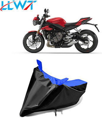 KPIND Waterproof Two Wheeler Cover for Triumph(Street Triple, Black, Blue)