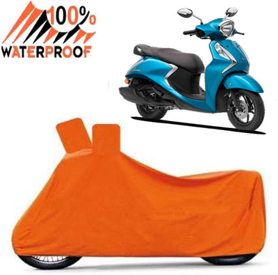 ROYAL AUTO MART Waterproof Two Wheeler Cover for Yamaha(Fascino 125, Orange)