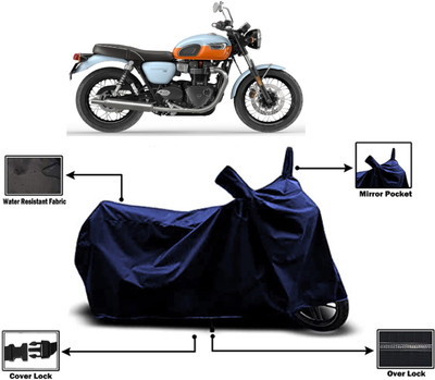 Amexride Two Wheeler Cover for Triumph(Bonneville T100, Blue)