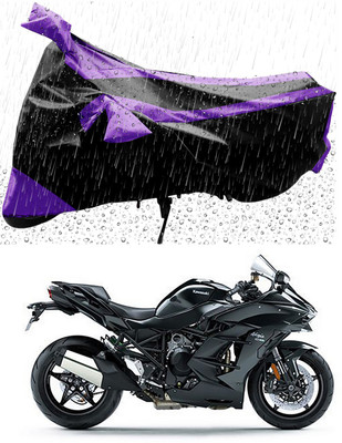 Furious3D Two Wheeler Cover for Kawasaki(Ninja H2 SX, Purple, Black)